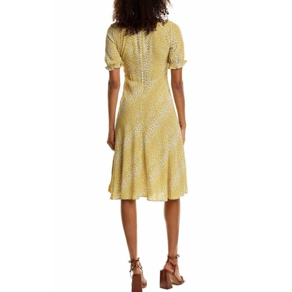 Diane Von Furstenburg Idris Yellow leopard-print crepe midi dress - Picture 4 of 9